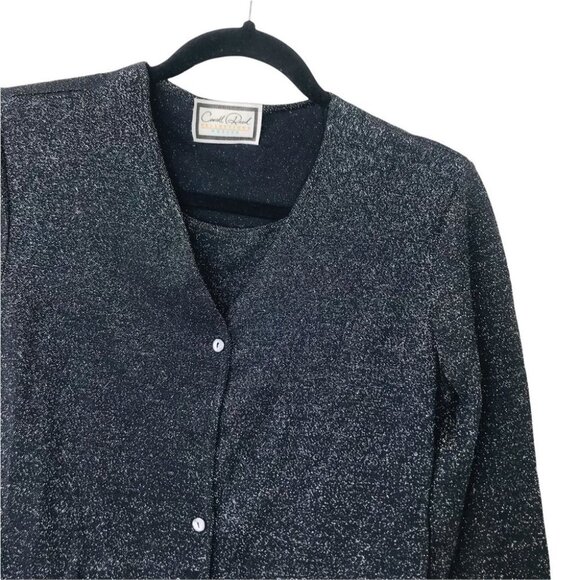 CARROLL REED Sparkle Black Layered Cardigan - Picture 9 of 14